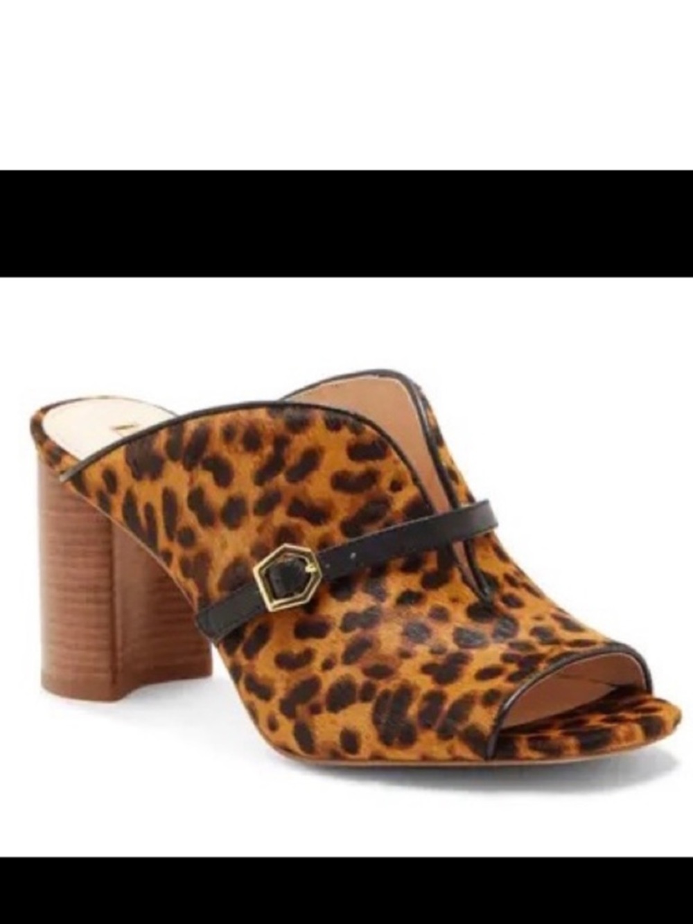 Louise Et Cie Kimba Leopard Calf Hair Slip On Mule Sandals Size 6.5